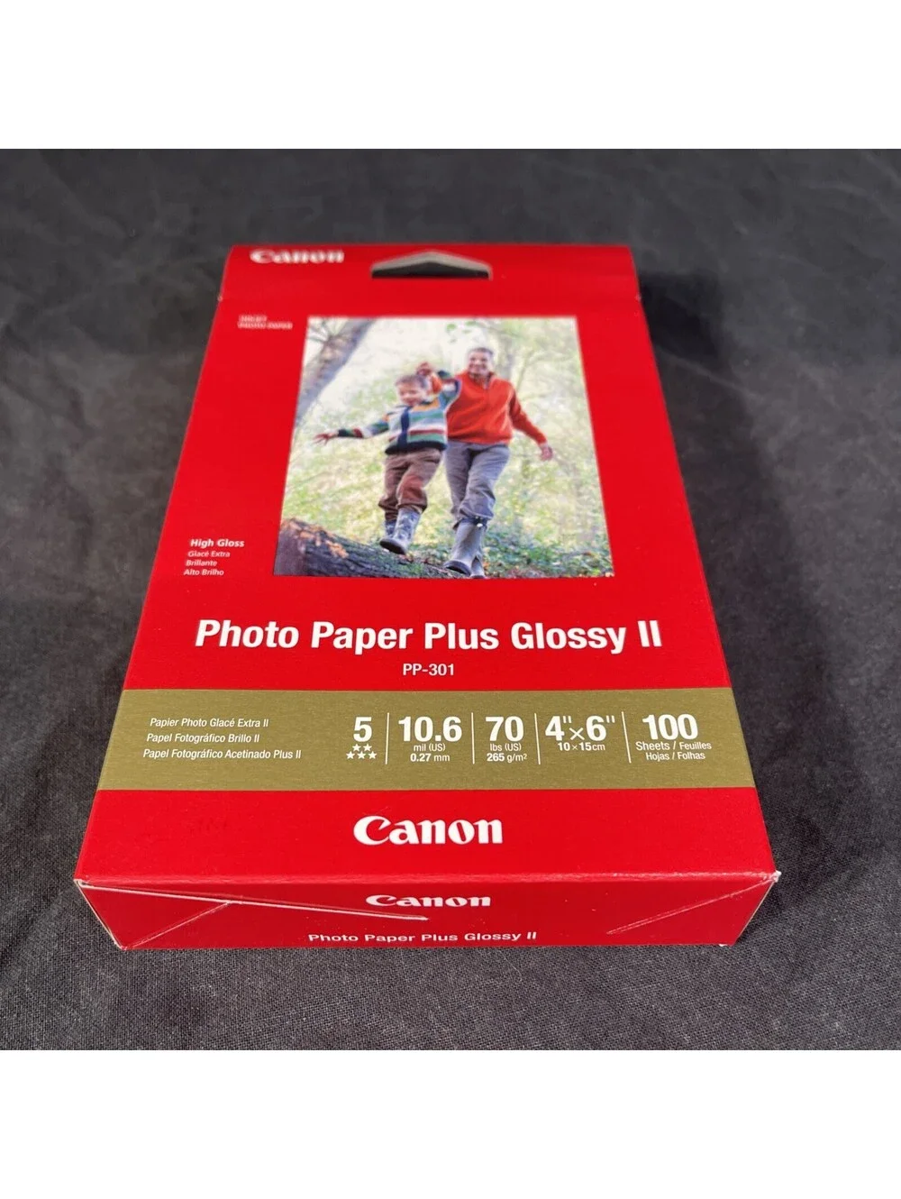 Genuine Canon Photo Paper Plus Glossy II 4x6 - PP-301, 100 Sheets, Genuine -NEW